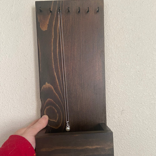 Space Saving Wood Jewelry Organizer