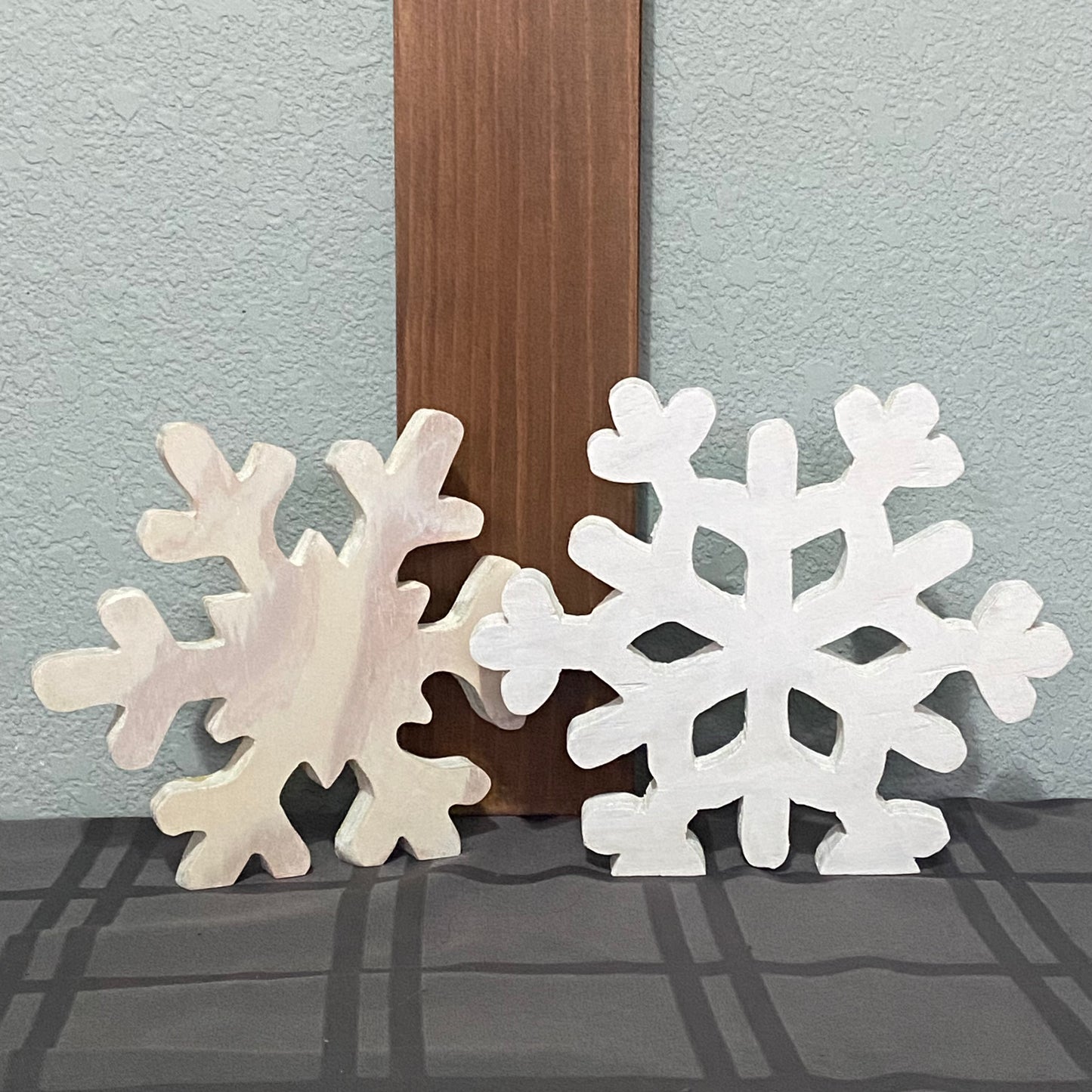 Handcut Wood Snowflake Shelf Sitter