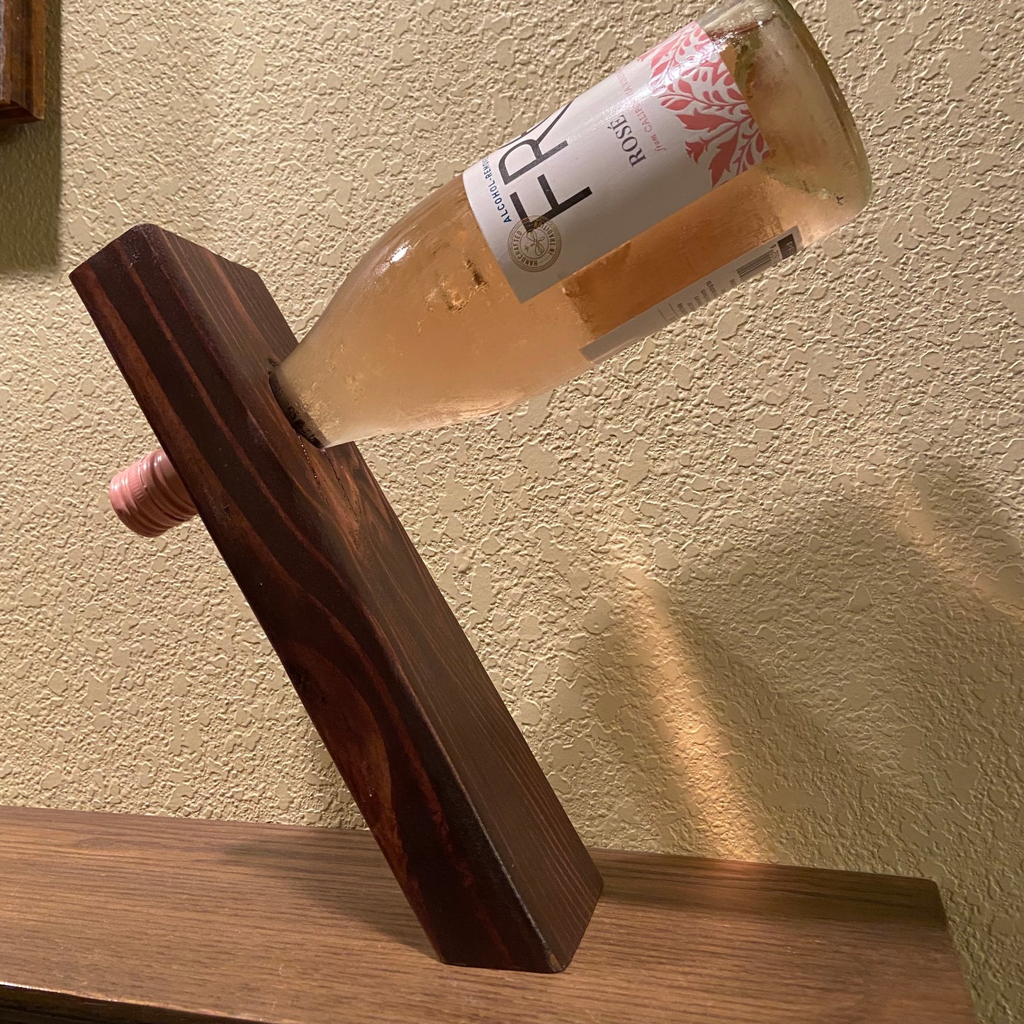 Floating Wood Wine Bottle Holder