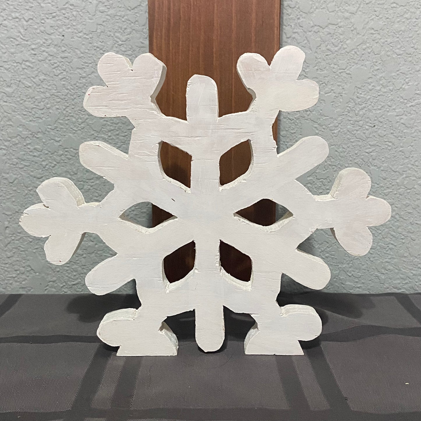 Handcut Wood Snowflake Shelf Sitter