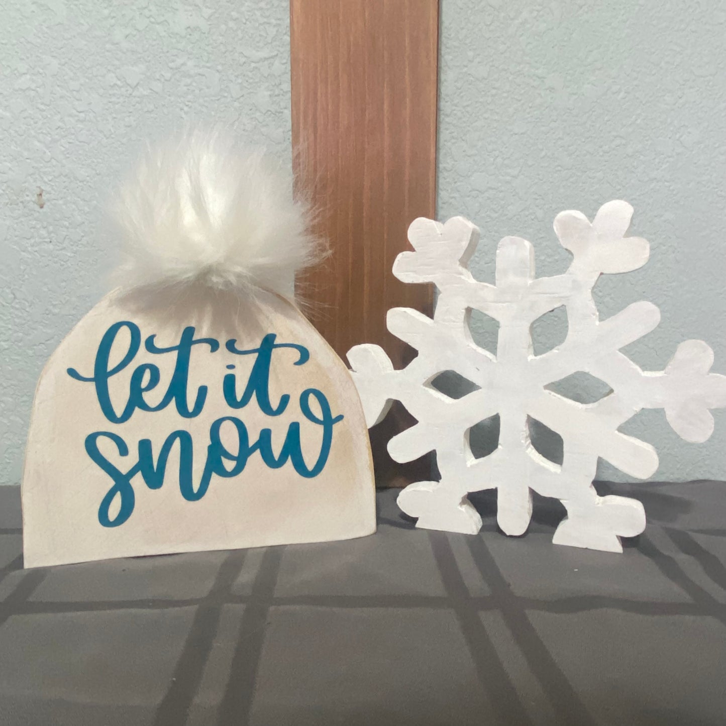 Handcut Wood Snowflake Shelf Sitter