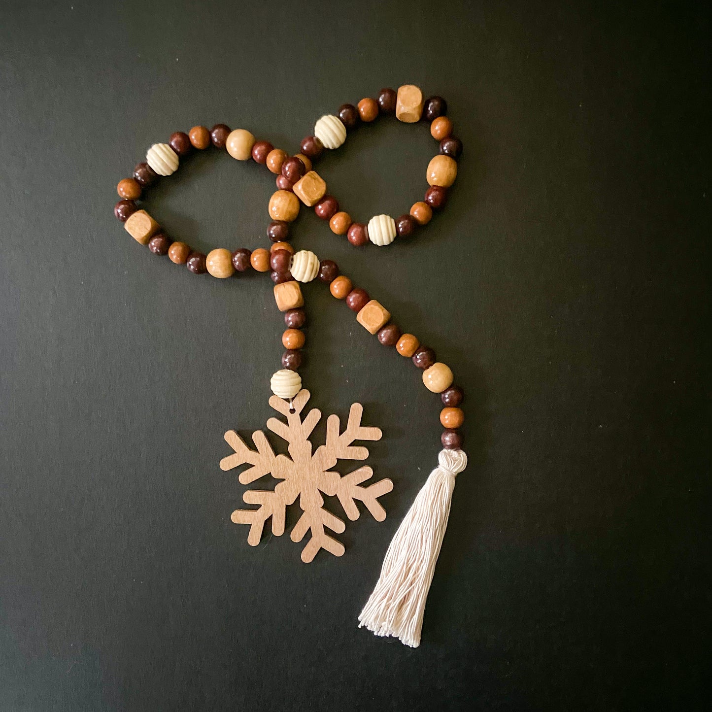 Beaded Tassel - Winter Snowflake