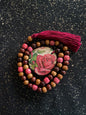 Beaded Tassel - Maroon Roses